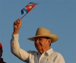 Cuban President Raul Castro attended the May Day parade in Santiago de Cuba.